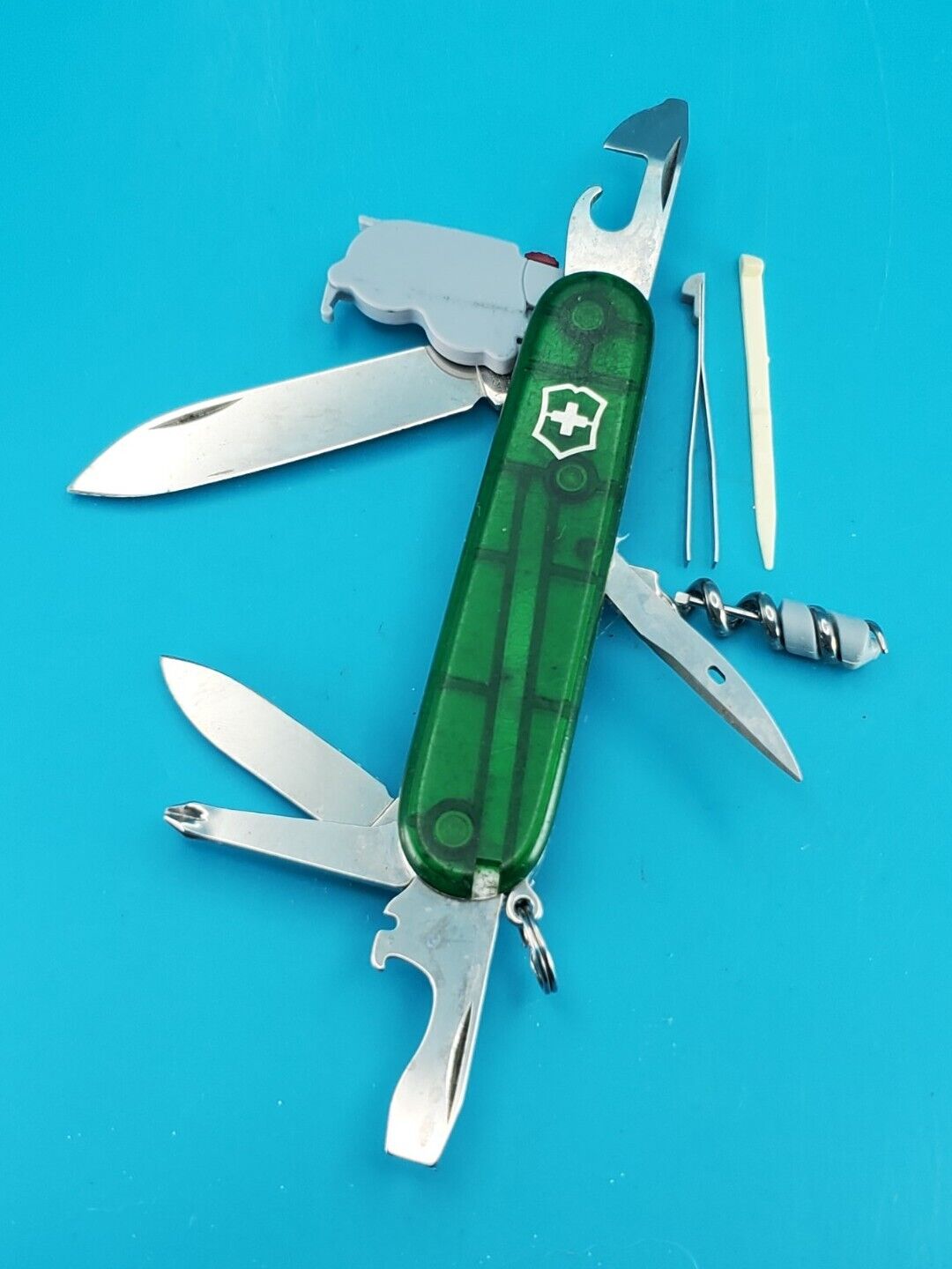Victorinox Spartan Lite Green Translucent Swiss Army Knife WHITE LED