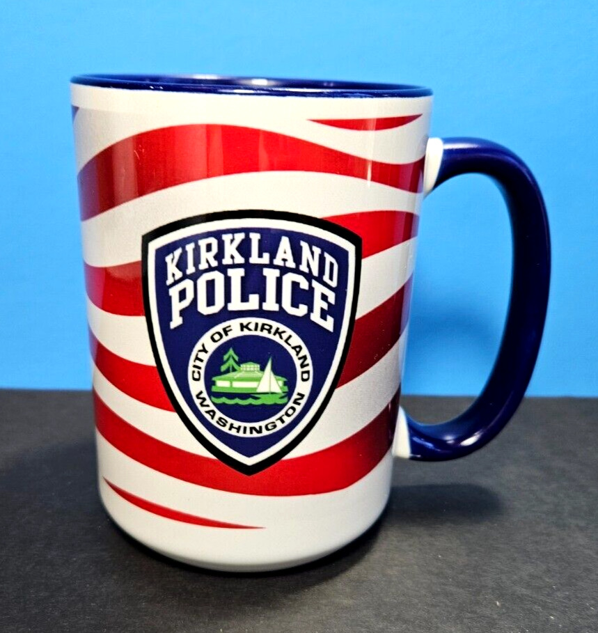 Kirkland Police Coffee Mug City of Kirkland Washington red white and blue