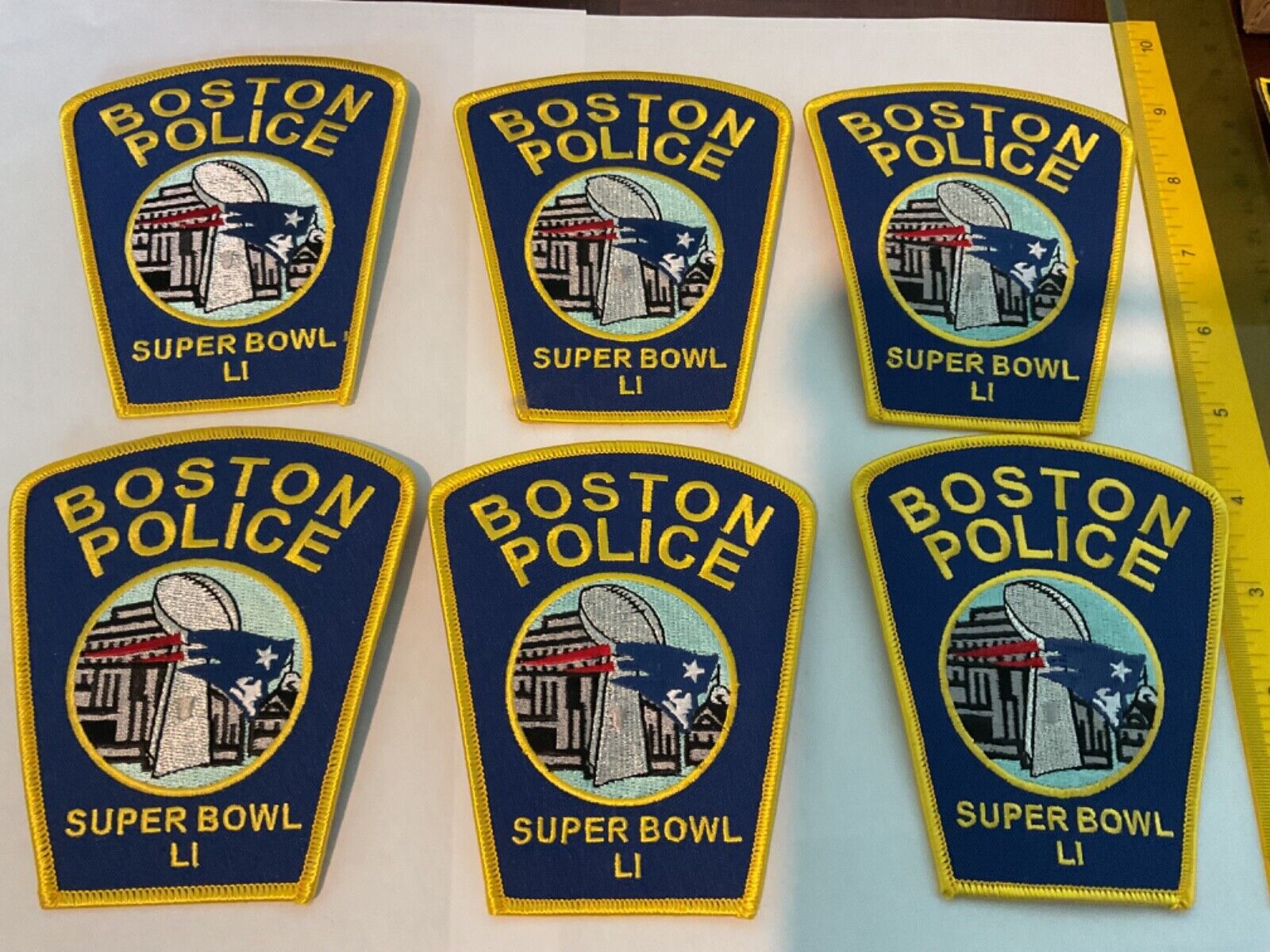 Boston Police Super Bowl  collectable patches new full size 6 titles