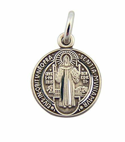 HMHReligiousMfg Sterling Silver Saint Benedict of Nursia Protection Against Evil