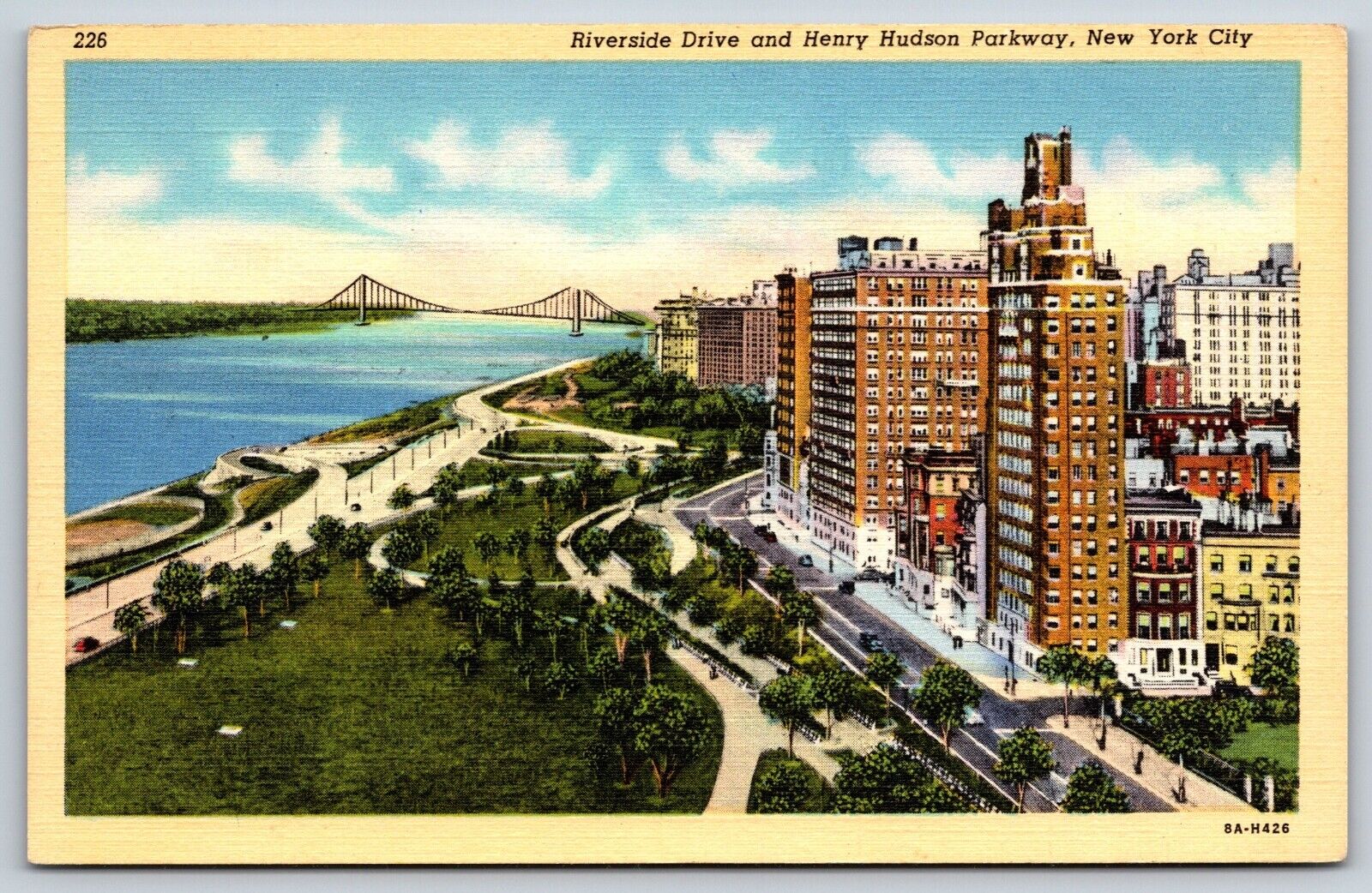 Henry Hudson Parkway, New York City, New York Vintage Postcard
