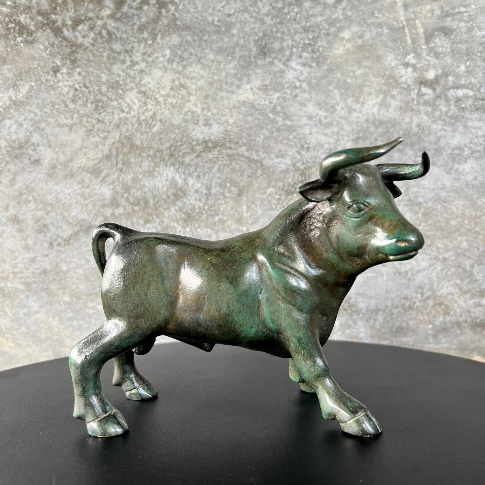 Patinated Green Bronze Bull