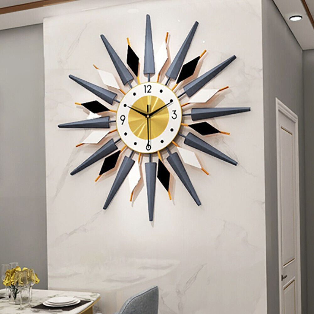 23.6 Inch Retro Metal Art Clock Mid Century Modern Wall Vintage Clock 🔥