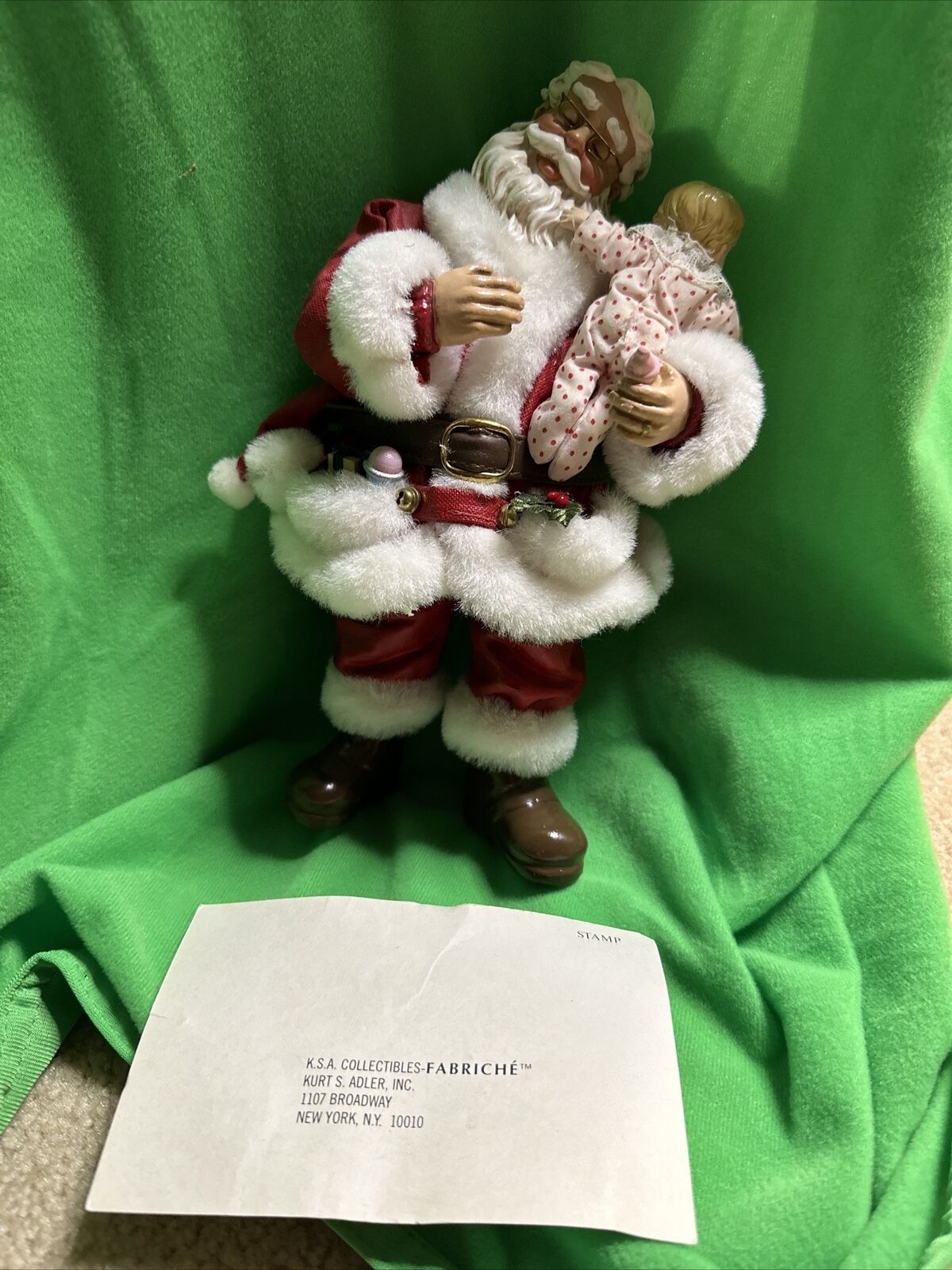 Fabriche KSA Collectibles Santa Holding Baby “Baby Burping Santa” Kurt Adler VTG