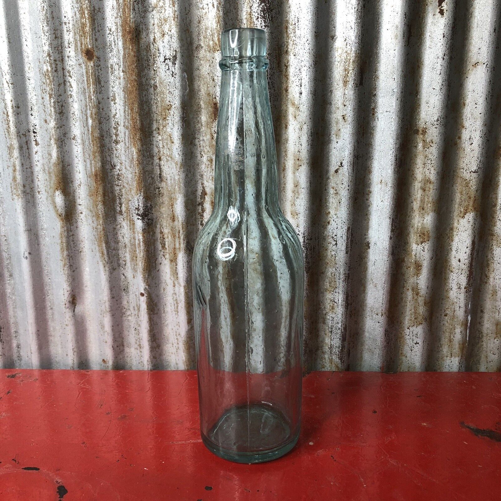 Rare Vintage A.B.G.M. Co. Aqua Blue Glass Empty Beer Bottle, Early 1900s J11/J12