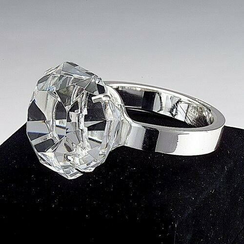 Giant Crystal Diamond Ring Paperweight with Gift Box - A Fun Gift