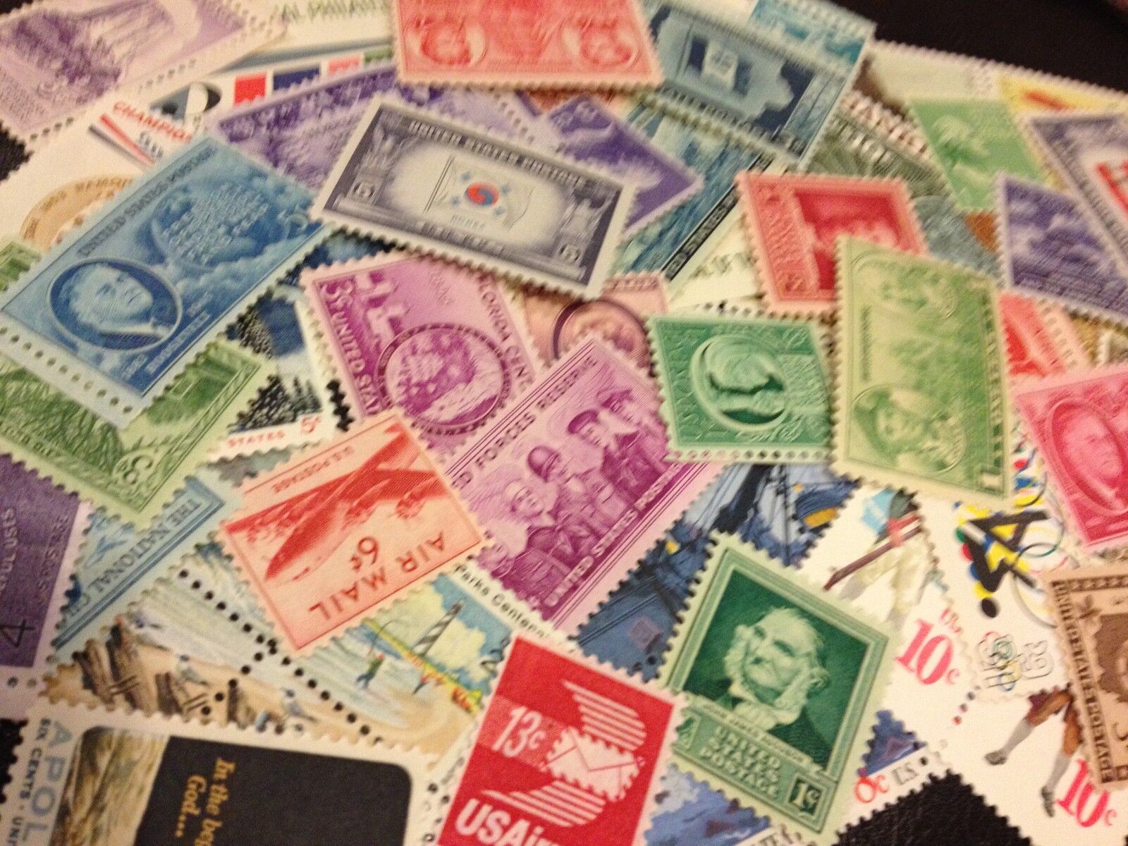 60 Unused US Stamps from 1930's to 60's including World War 2 era stamps