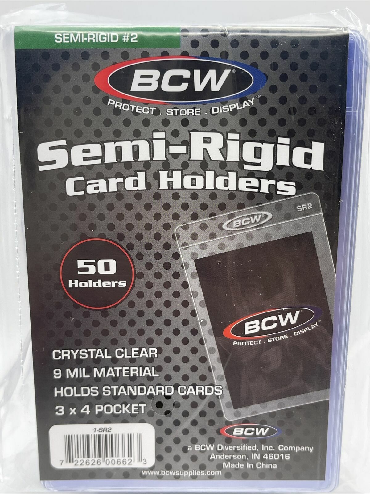 BCW Semi-Rigid Card Holders #2 1 Pack of 50 Sleeves YOU CHOOSE QUANTITY