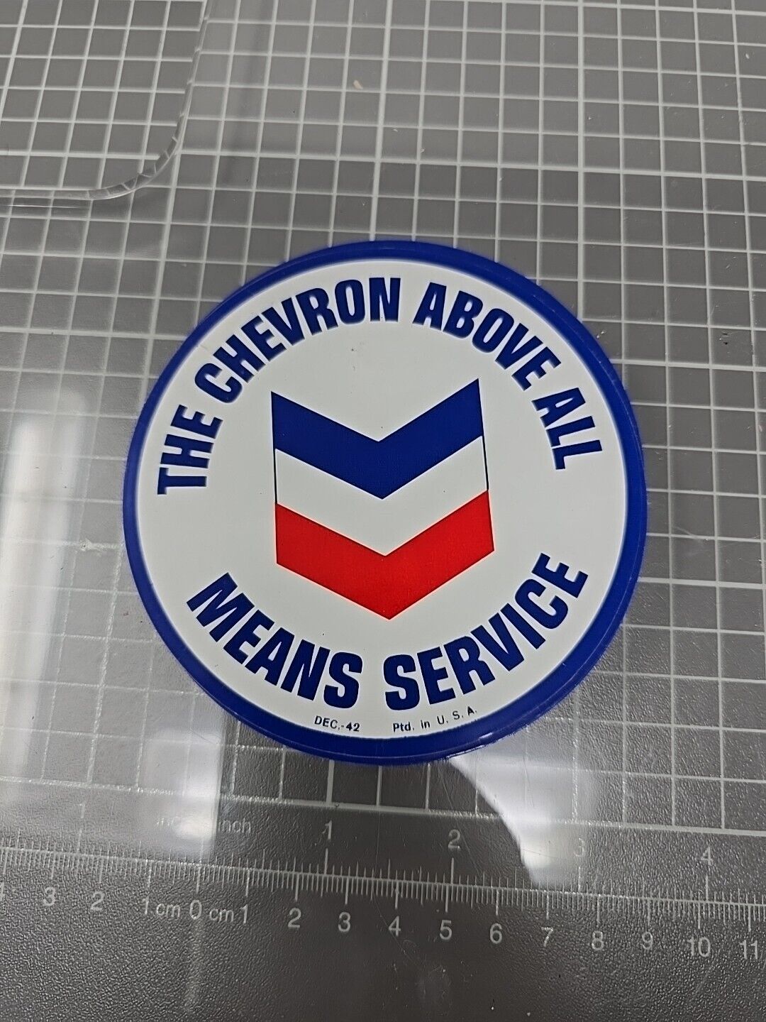 Rare 1942 Chevron Company Logo Vintage Unused Decal Sticker N19