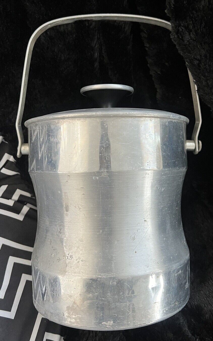 vintage MCM aluminum ice bucket