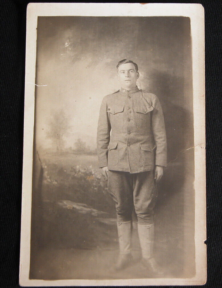 Vtg WWI WW1 Soldier Postcard Photograph Portrait RCCP