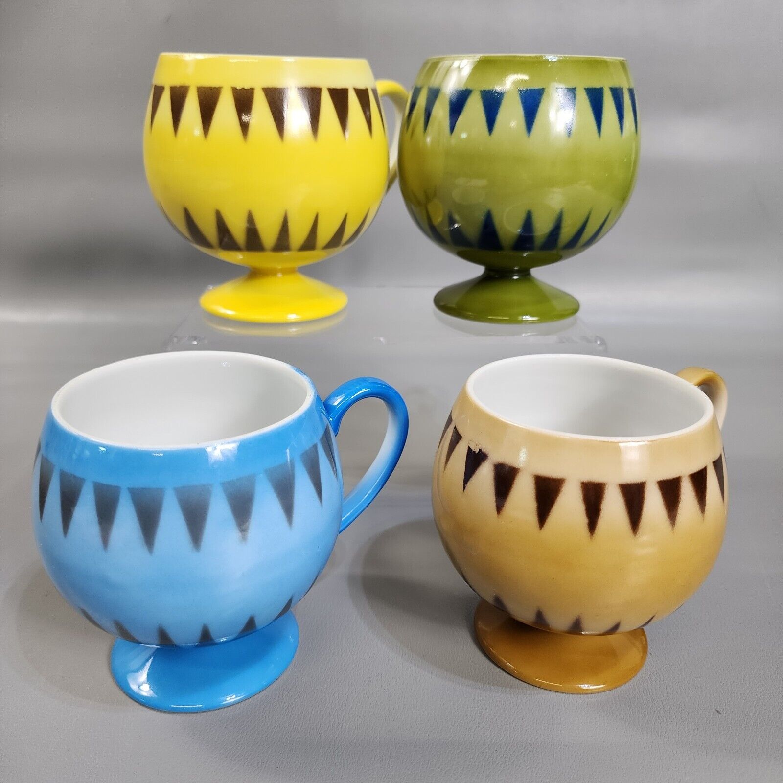 Vintage Royal Crown Arnart Smug Mug 3901 Incas Porcelain Pedestal Coffee Cup
