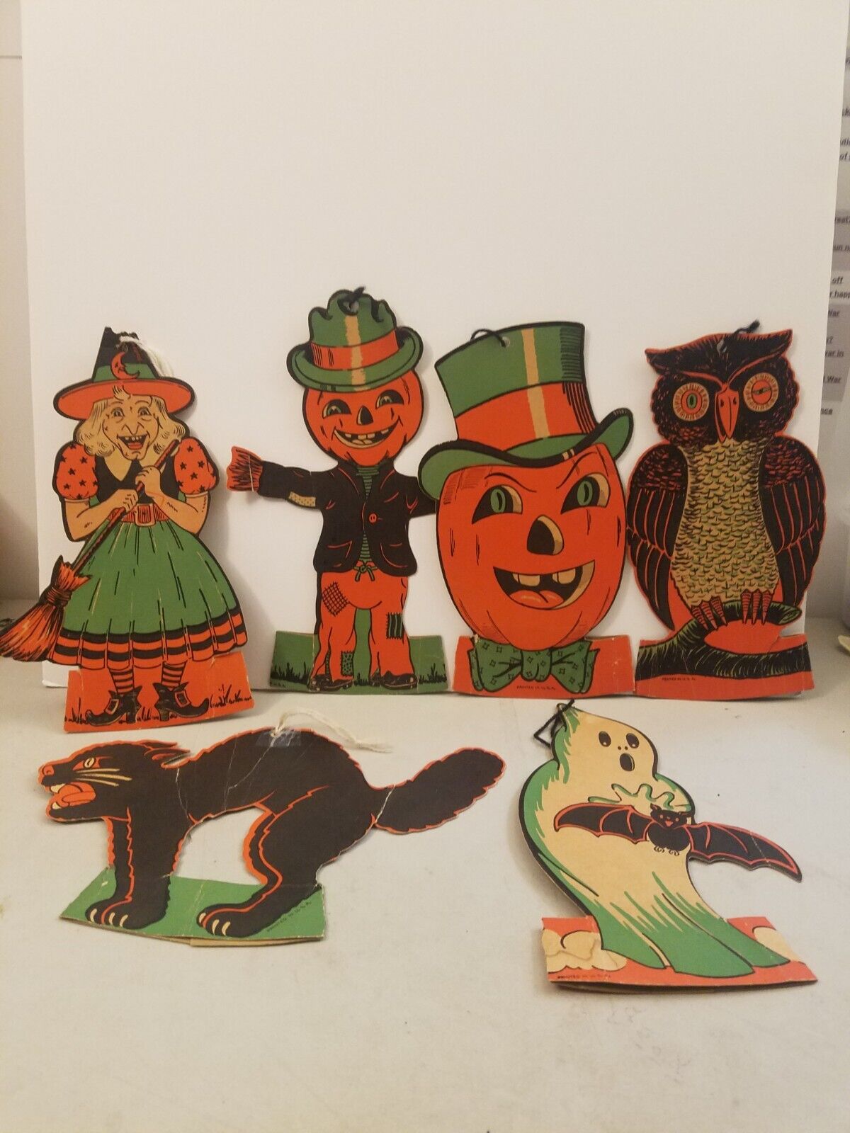 Vintage 1940's/50's Beistle Halloween Standups Party Table Decorations