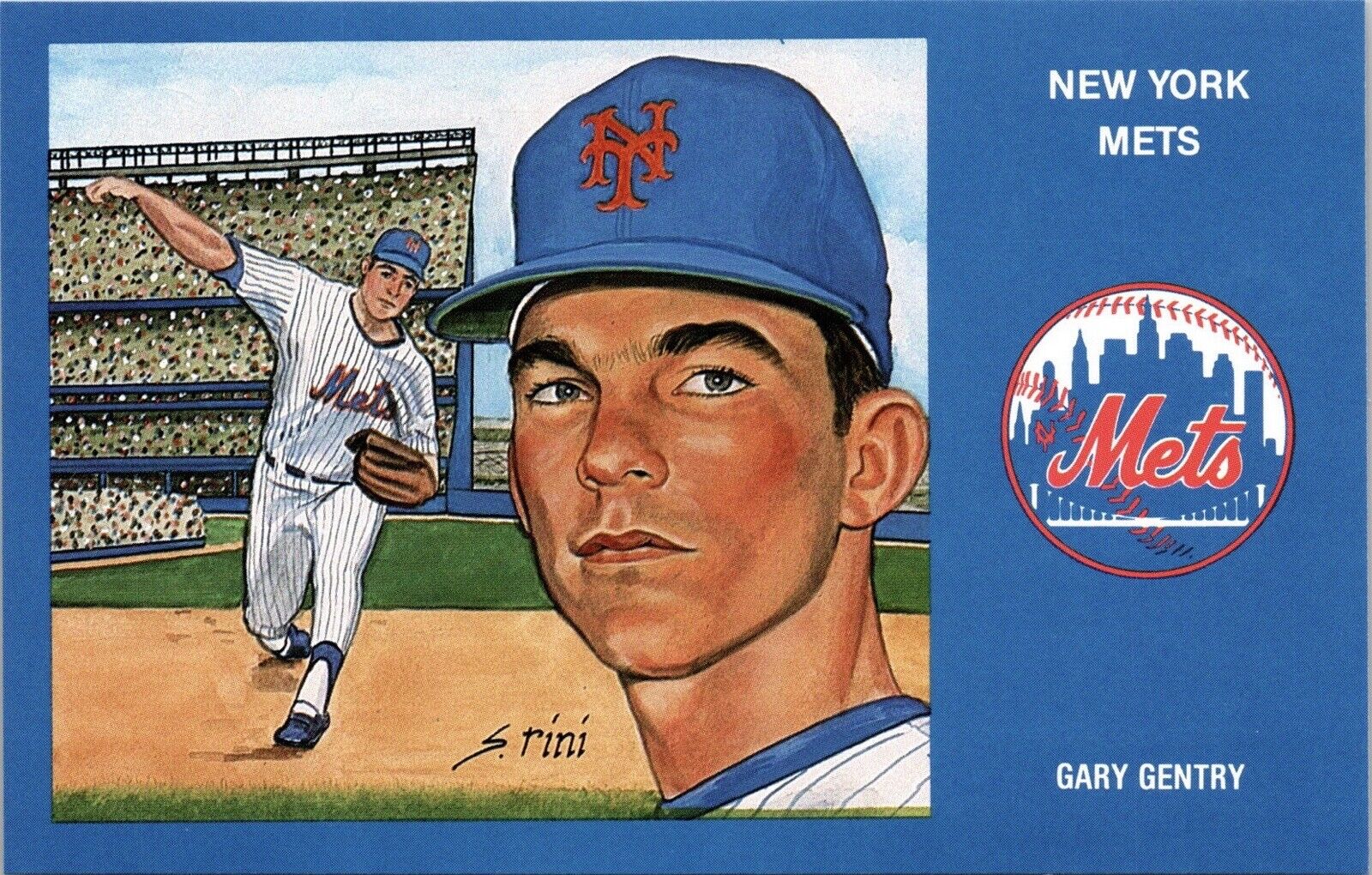 Vtg Postcard 1969 New York Mets Pitcher Gary Gentry MLB 5000 Limited Issue New
