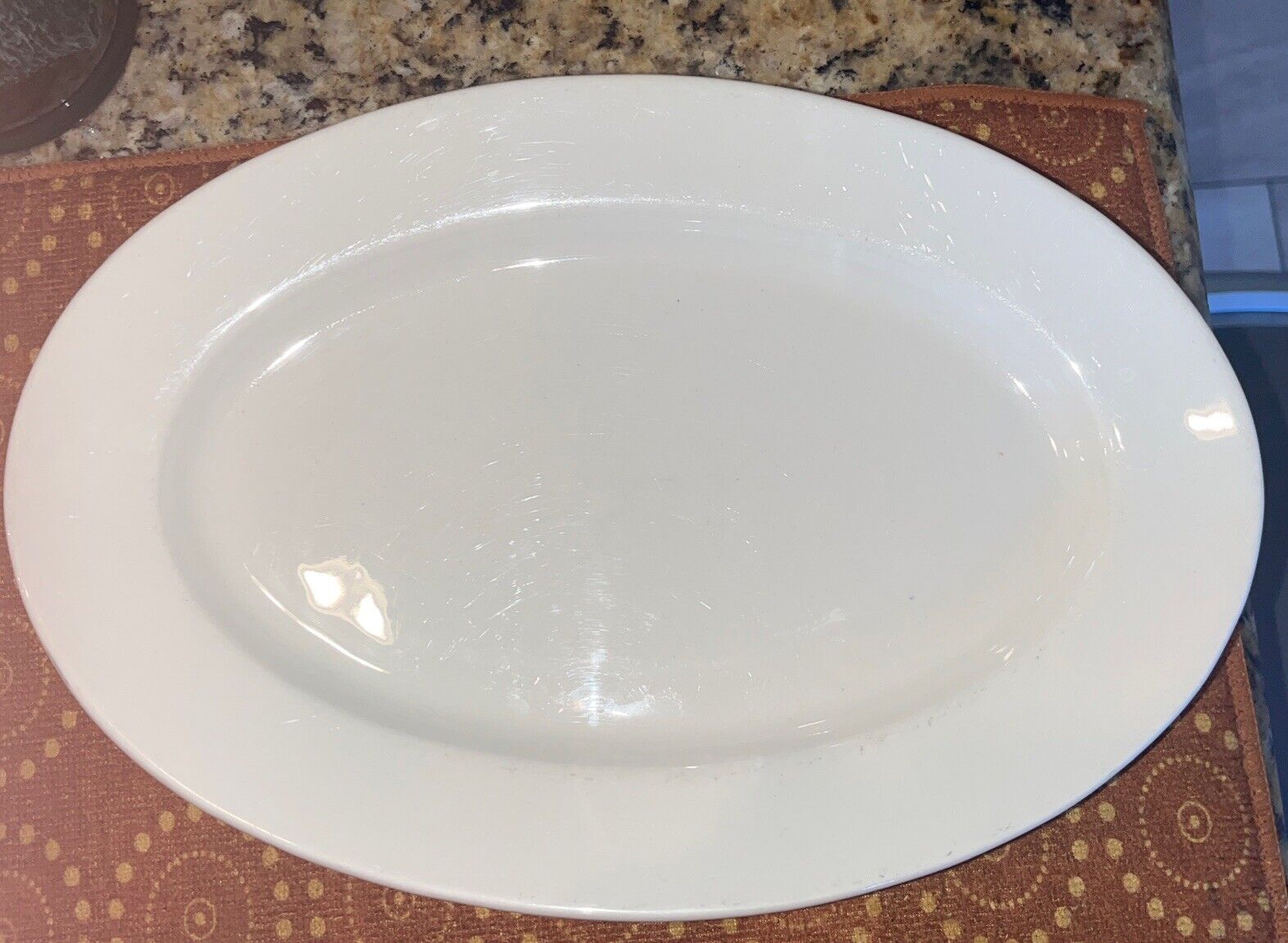 vtg Buffalo China white Restaurant Ware 12” X 8.25” Oval Serving Platter