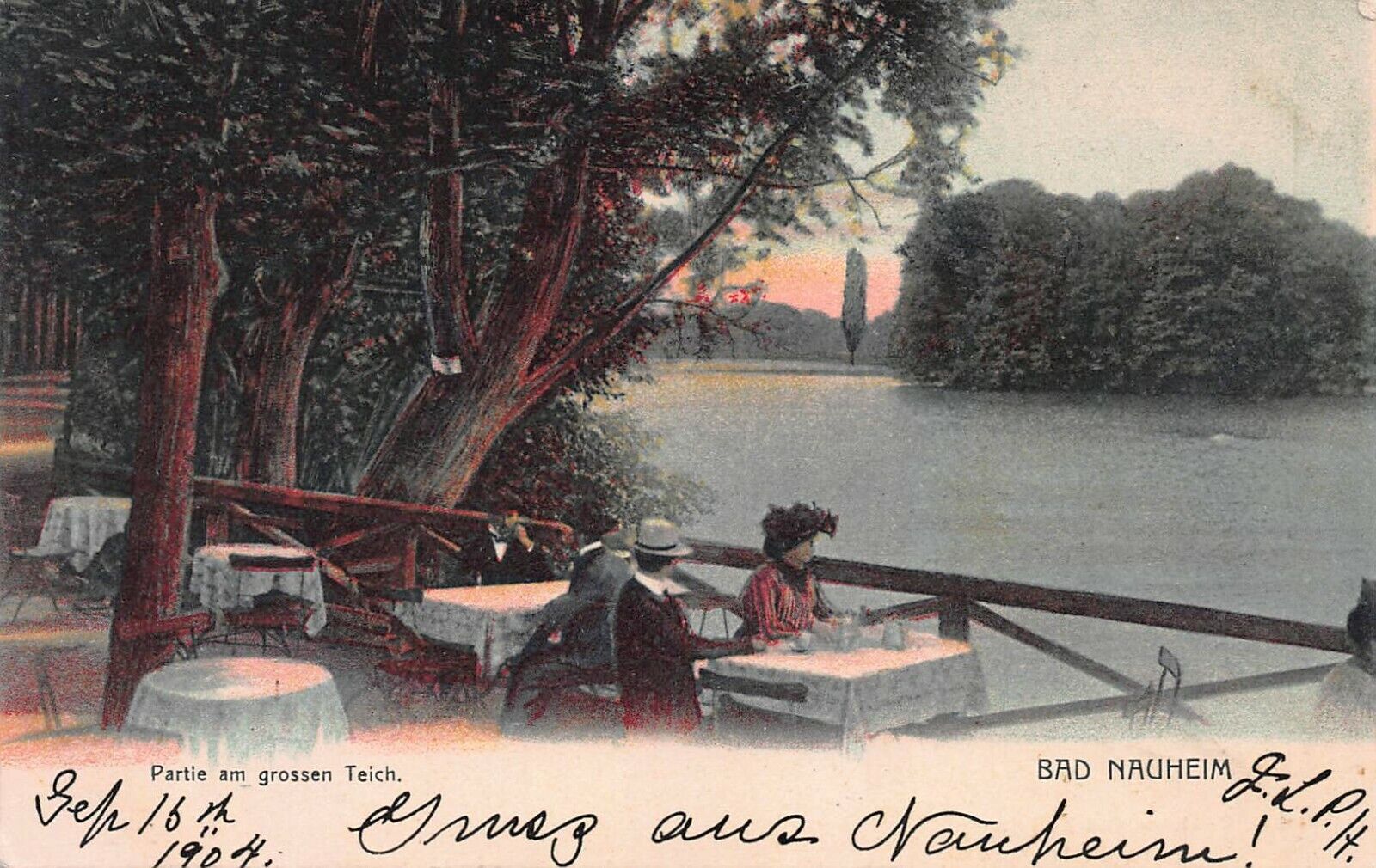 Scene in Bad Nauheim, Germany, Early Postcard, Used in 1904