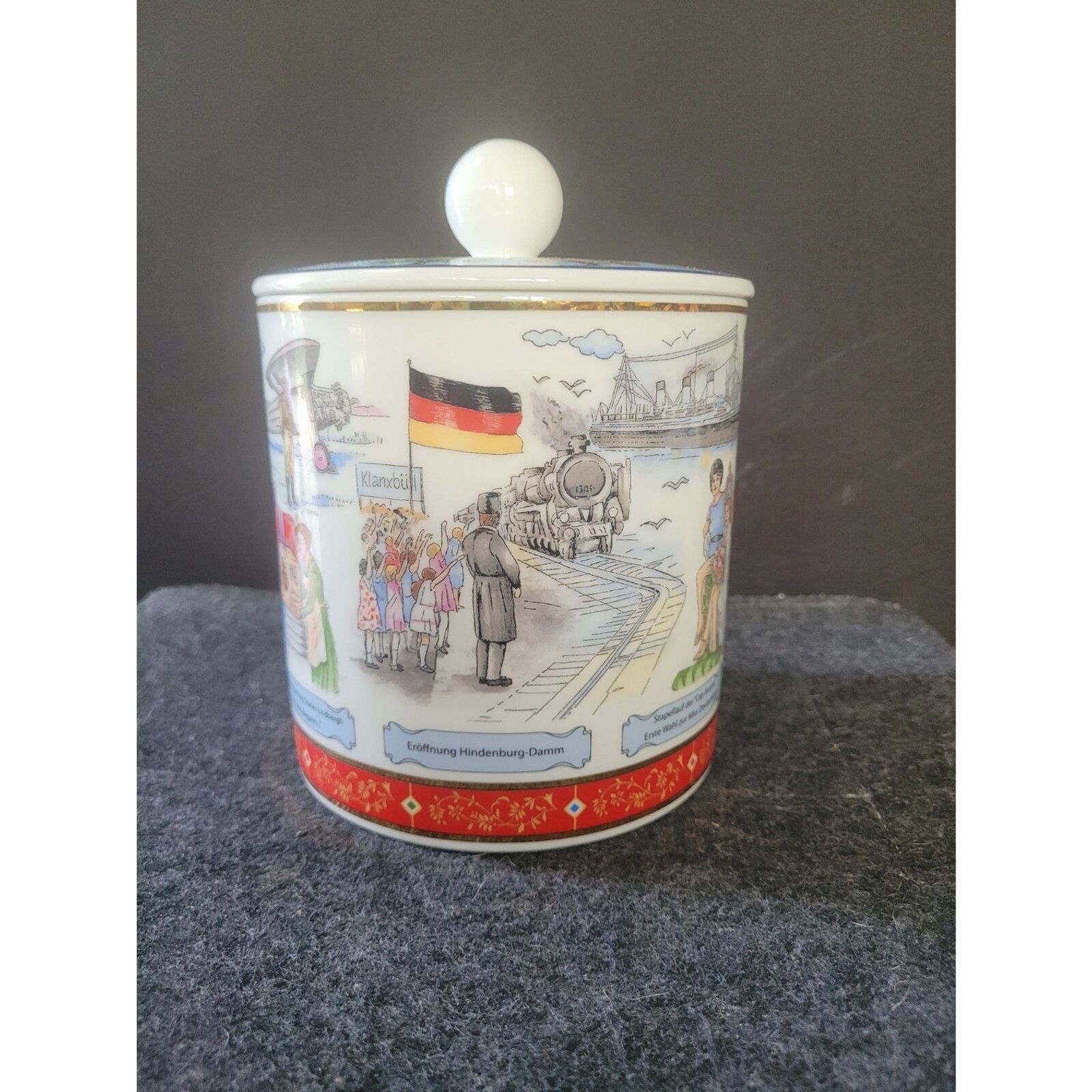 Rare Vintage Seltmann Weiden Lebkuchen Schmidt Bavaria Lid Jar Canister Germany