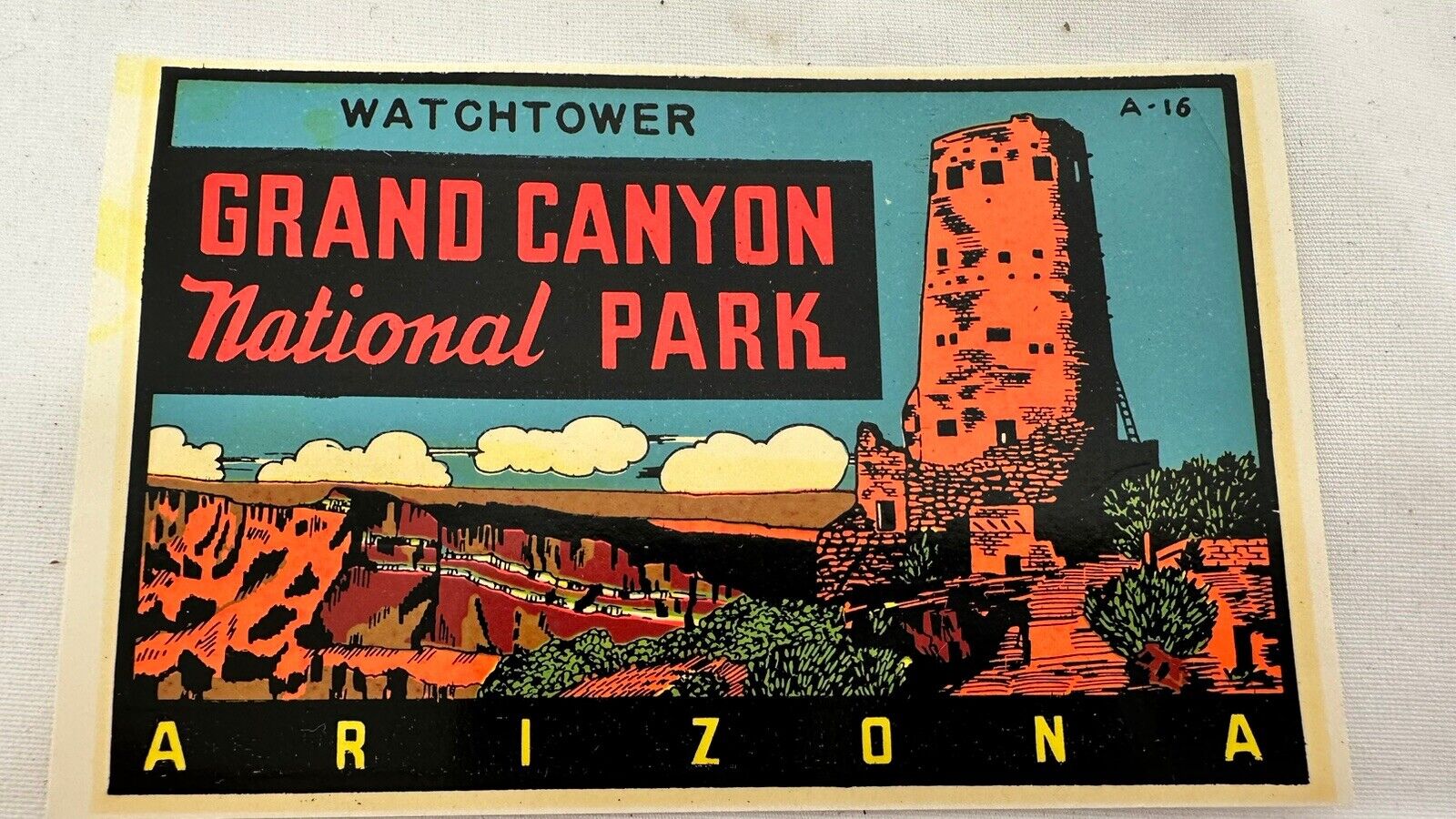 Vintage Grand Canyon national Park watchtower automobile decal Arizona Sticker