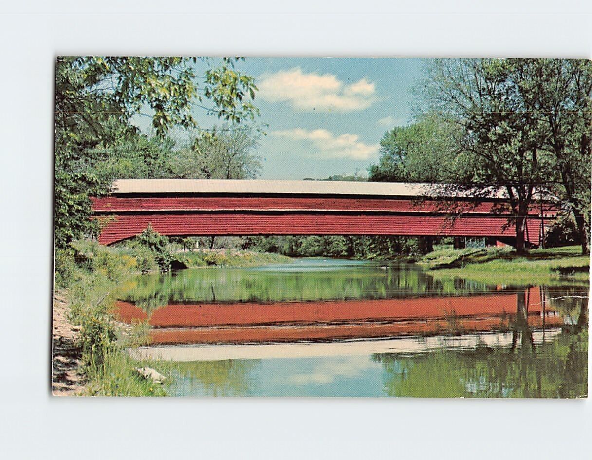 Postcard Covered Dreibelbis Station Bridge, Pennsylvania, USA