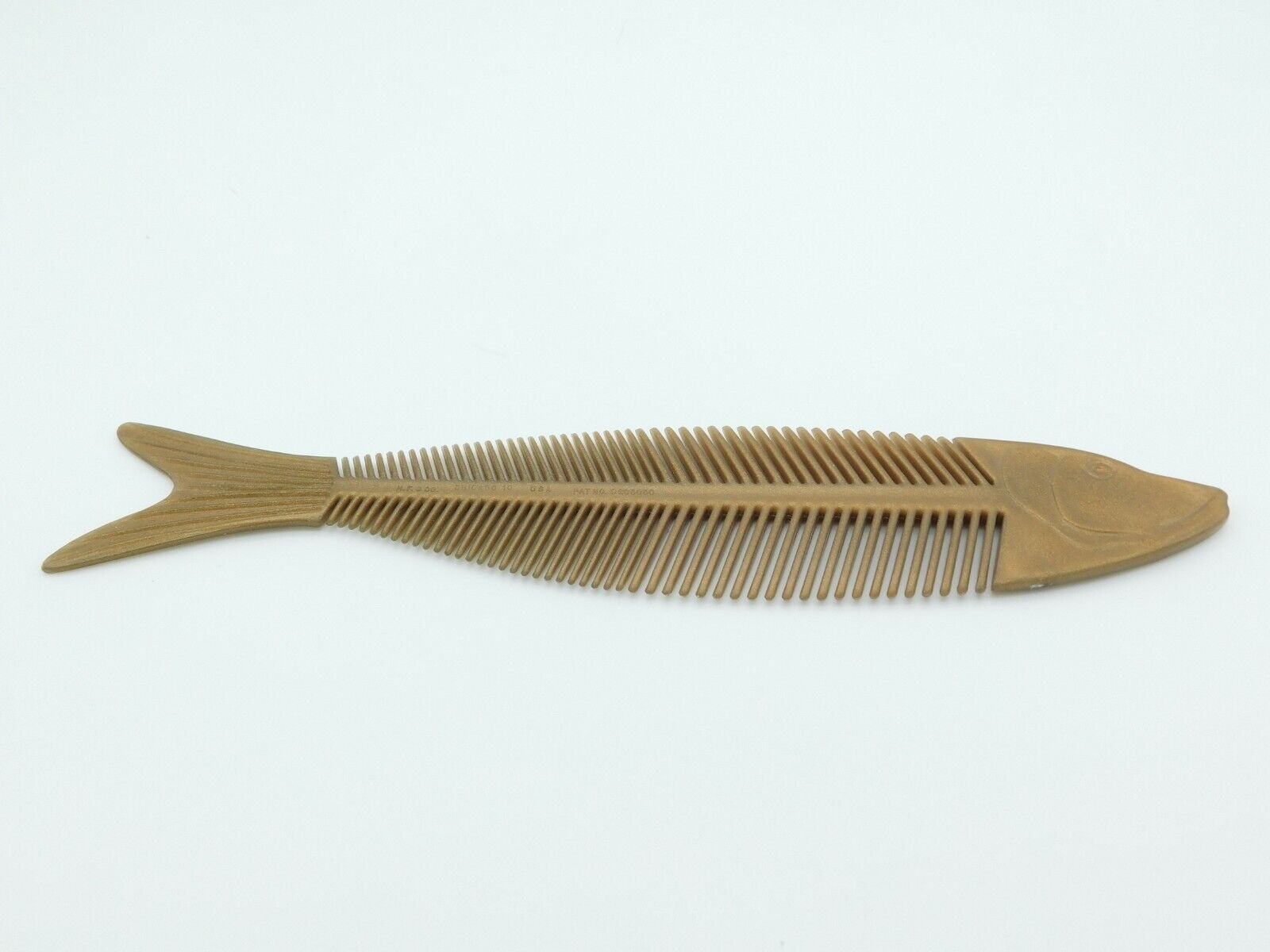 Vintage H-F & Co. Fish Bone Novelty Comb Gold Color 1964 Made in Chicago USA