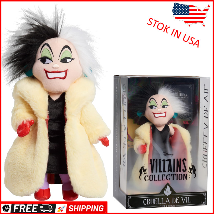 NEW Disney Villains Collection: Cruella De Vil, 33-CM Collectible Stuffed Animal