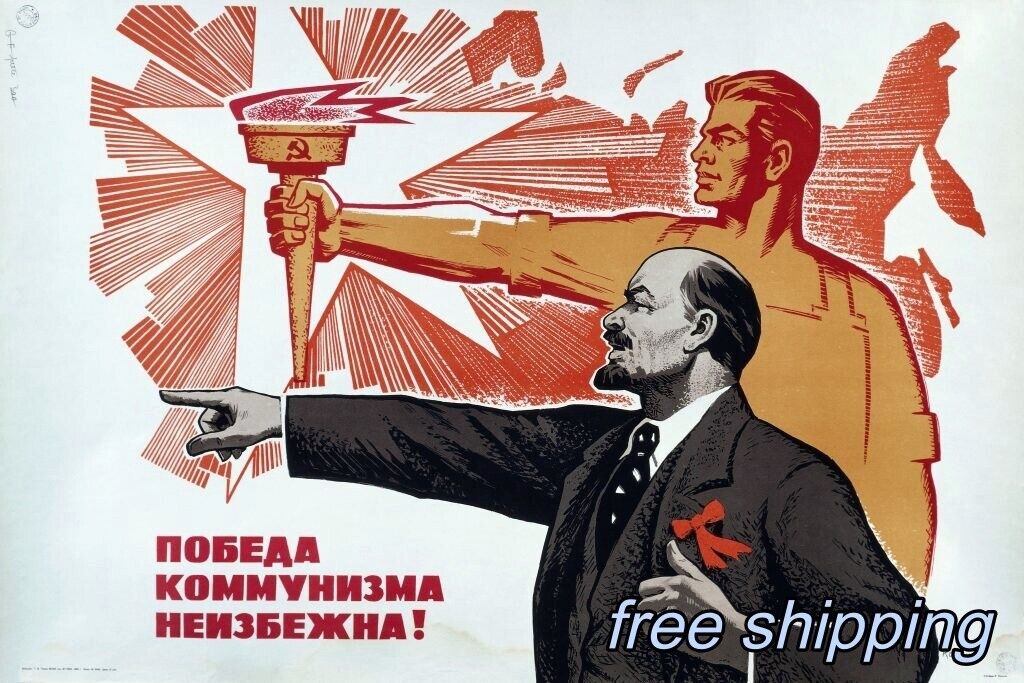 Vintage Russian Communist posters war propaganda reproduction on Canvas paper