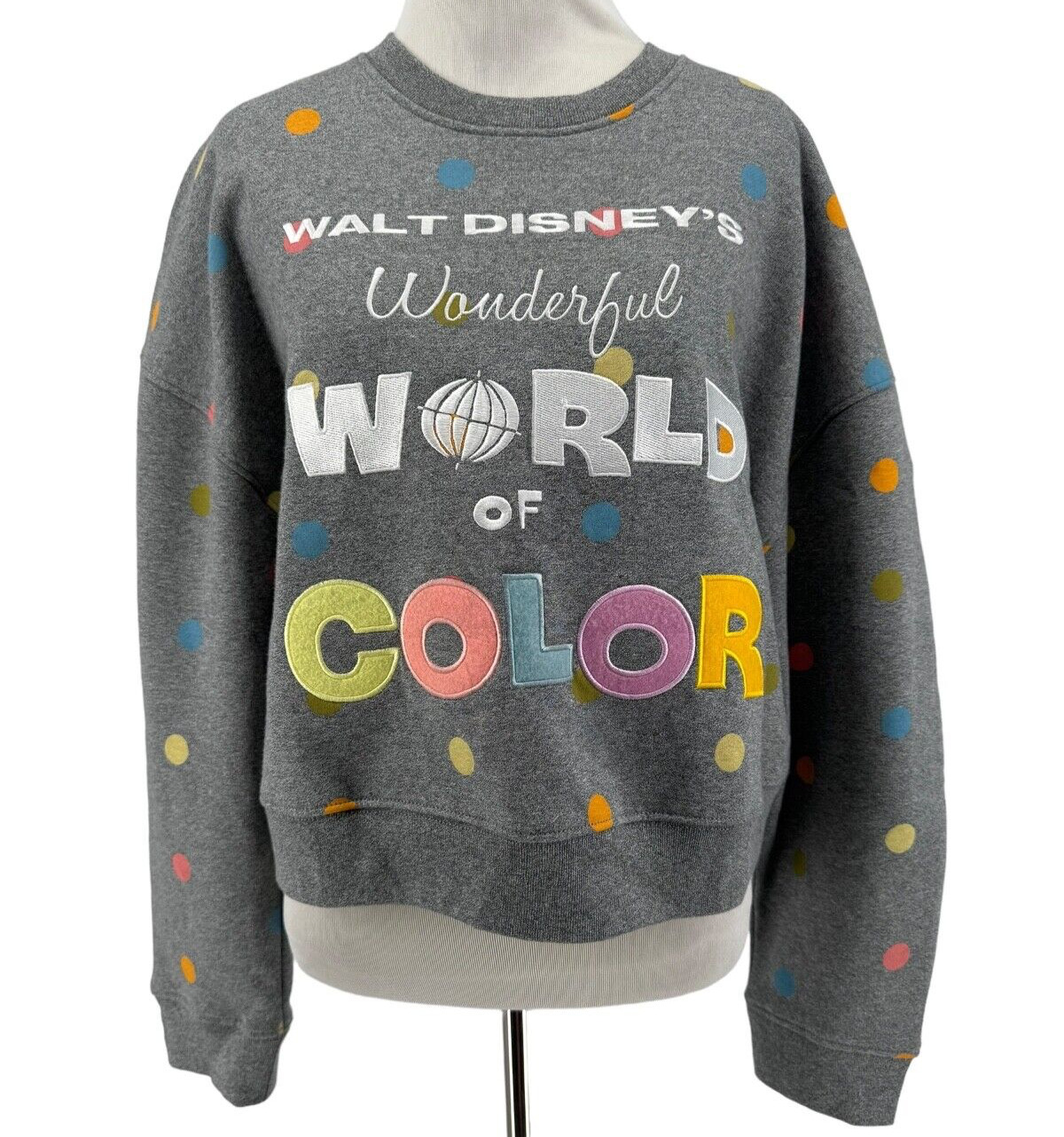Disney 100 Walt Disney\'s Wonderful World of Color Ladies Semi Crop Sweatshirt M