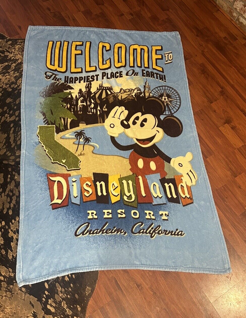 Rare Disneyland Resort Mickey Mouse Fleece Blanket