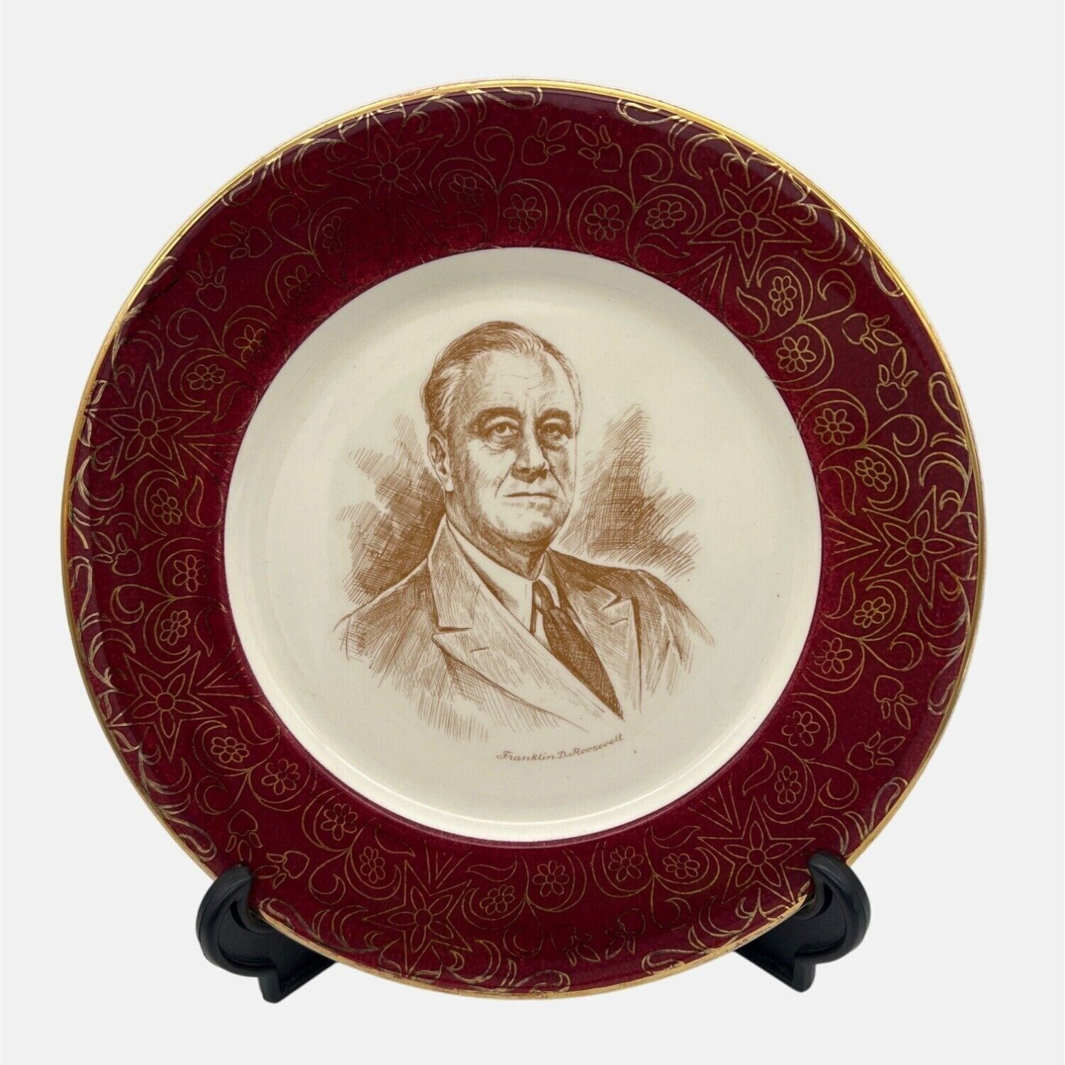 Vintage Franklin D Roosevelt Collectible Plate A Capsco Product Capitol Souvenir