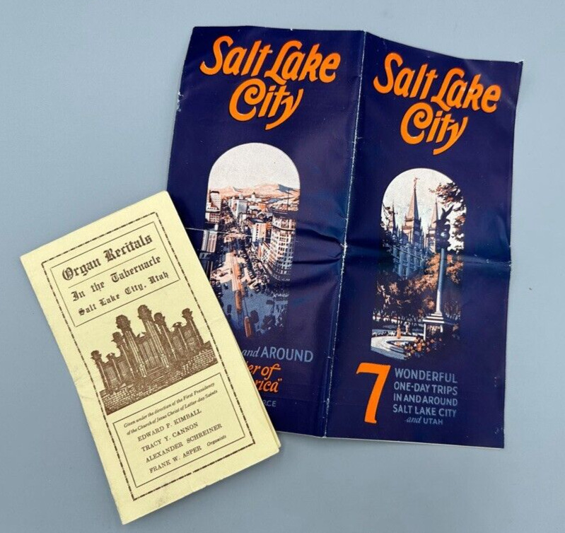 1927 SALT LAKE CITY Travel Brochure TABERNACLE ORGAN RECITAL Program