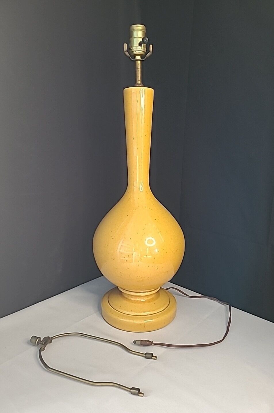 Large Vintage 1960s Golden Yellow  Ceramic Genie Lamp Mid Century Modern MCM 