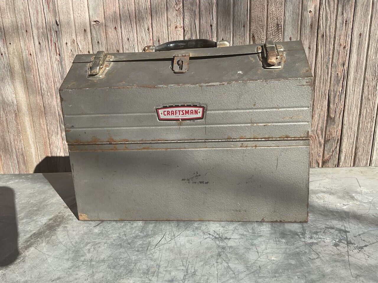 Vintage Sears Craftsman #6536 Cantilever Hip Roof Tool Box 18 X 13 X 10