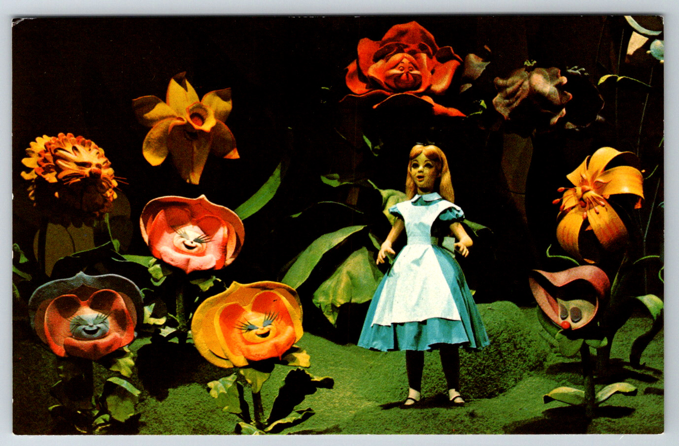 c1960s The Mickey Mouse Revue Alice in Wonderland Disney World Vintage Postcard