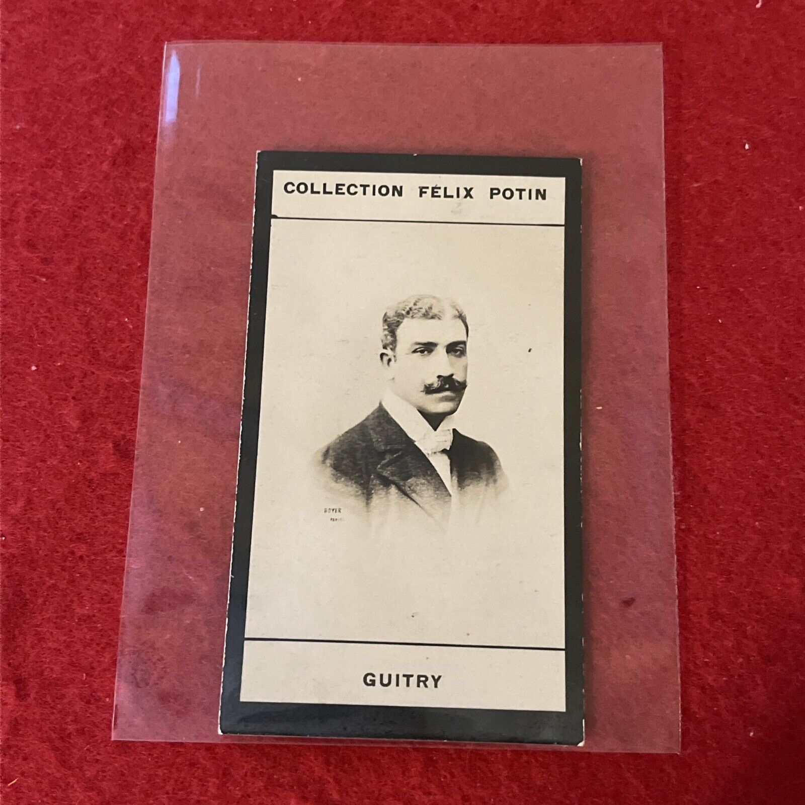 1902 Felix Potin LUCIEN GUITRY (actor) Tobacco Card No# Blank Back VG-EX