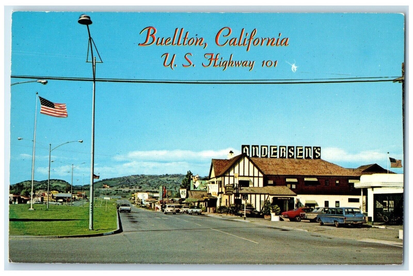 c1960 Picturesque Community Pea Soup Restaurant Buellton California CA Postcard