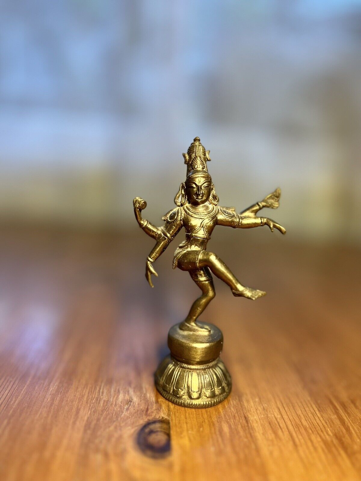 Vintage Handcrafted India Brass Dancing Shiva (Nataraja) Statue Hinduism