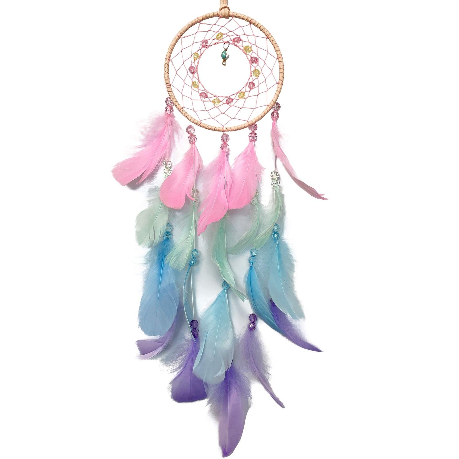 Colorful Dream Catchers, Handmade Feather Native American Circular Net for Ki...