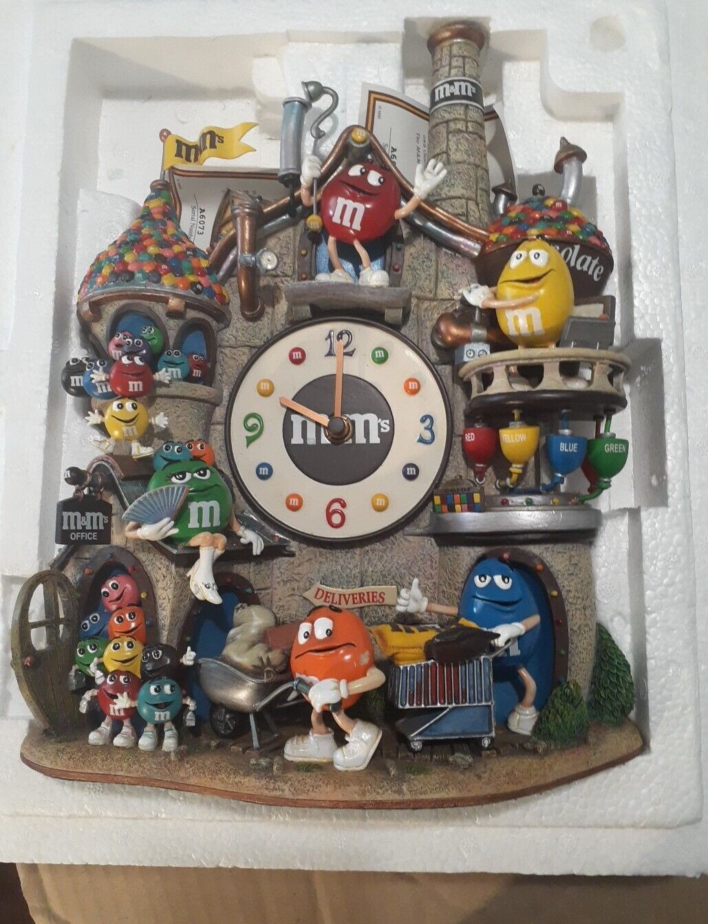 Danbury Mint M&M's Collector Clock ~ Chocolate Factory