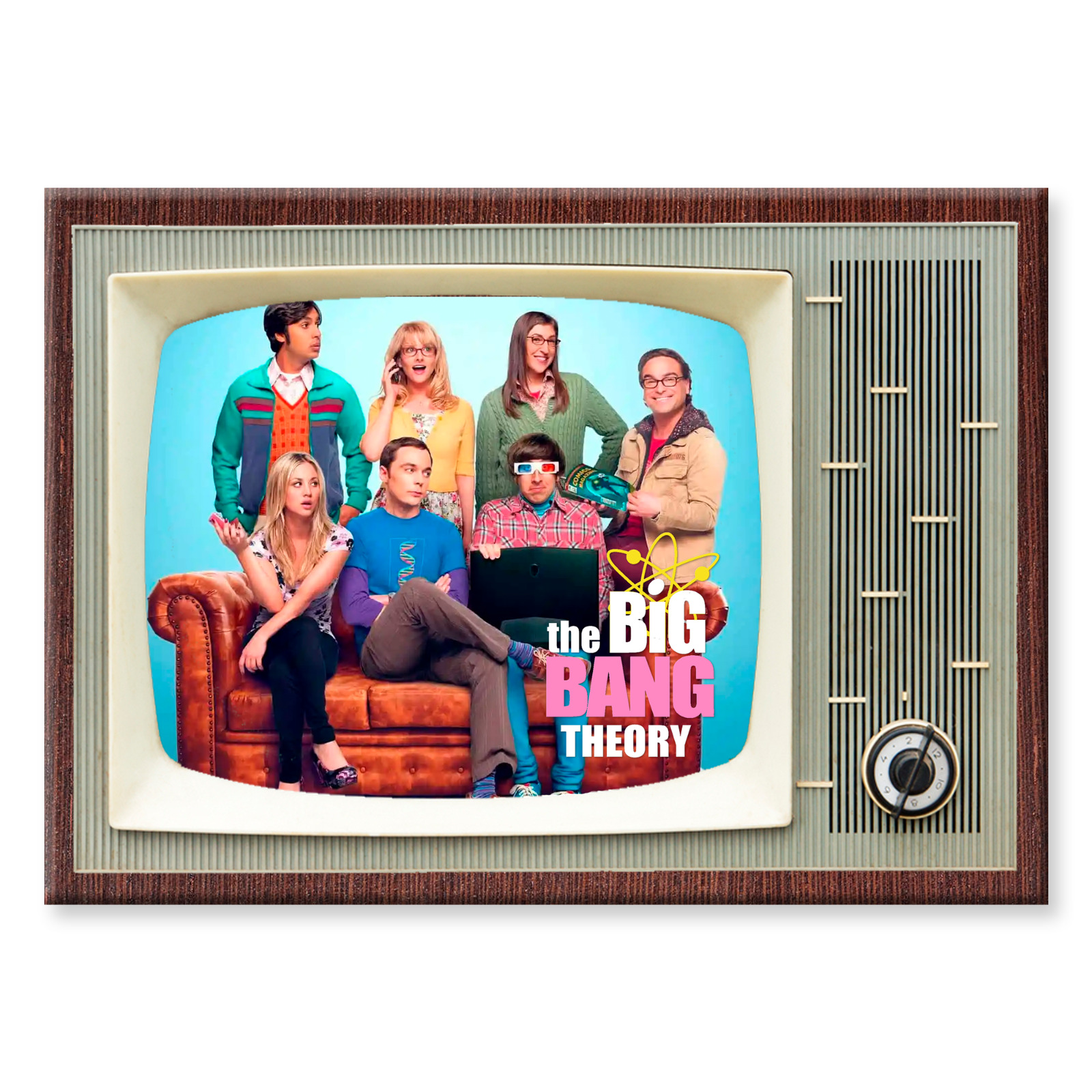 THE BIG BANG THEORY TV Show Retro TV 3.5 inches x 2.5 inches FRIDGE MAGNET
