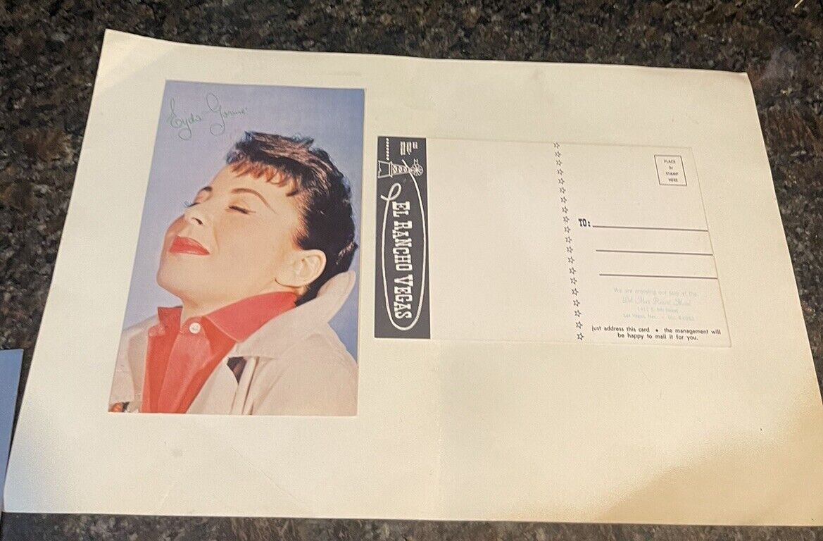 El Rancho Casino Las Vegas Postcard Eydie Gorme' Singer  Early 1960's Unposted