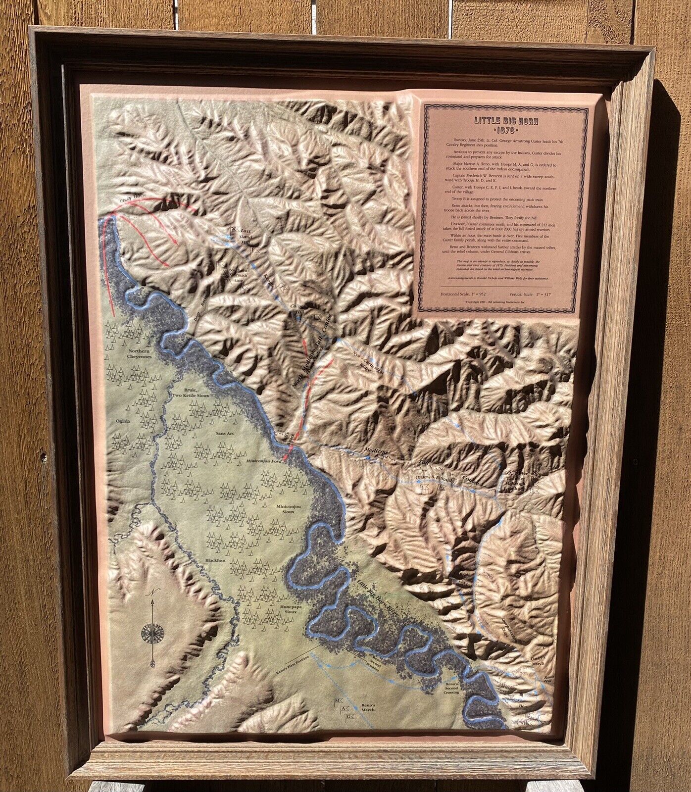“Little Big Horn 1876” Raised Relief Map 1989   Bill Armstrong Productions, Inc.