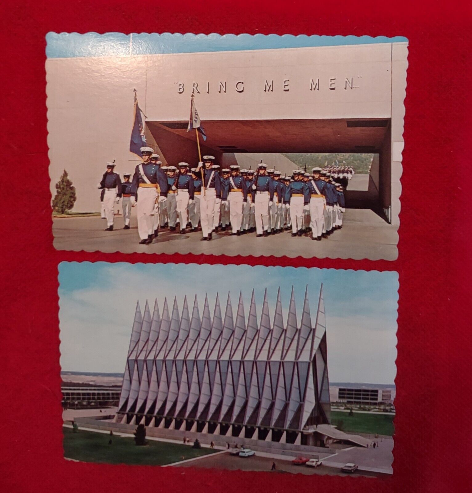 I.S. Air Force Academy Colorado Springs. Chapel and Cadet March Formation