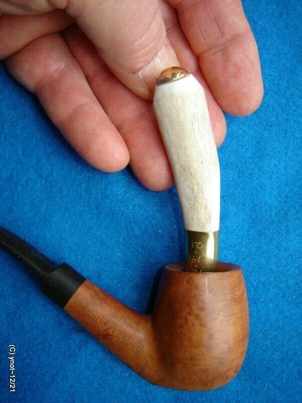 tobacco PIPE TAMPER Stag Deer antler tine 45 ACP Top brass crafted~made USA
