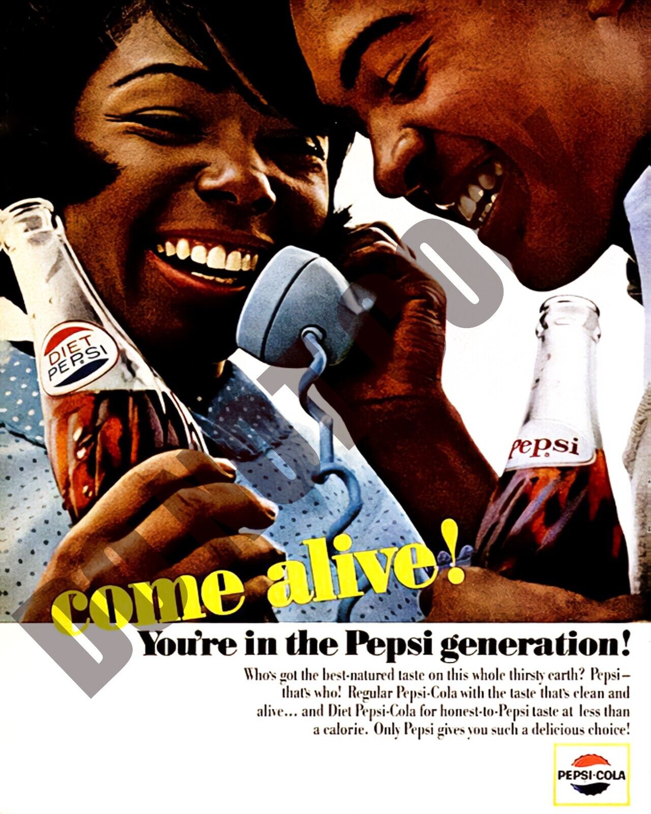 African American Pepsi-Cola Magazine Promo Flyer Ad 8x10 Photo