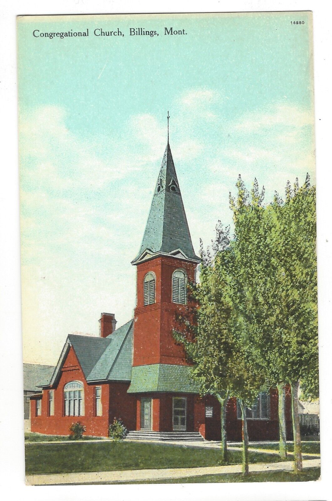 CONGREGATIONAL CHURCH, Billings, Montana, c1910\'s Unused/Unposted Postcard