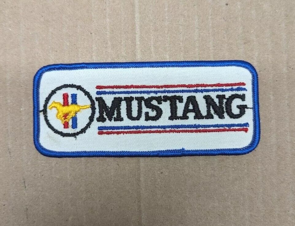 Vintage Ford Mustang Red/White/Blue Shirt Jacket Patch Rectangle