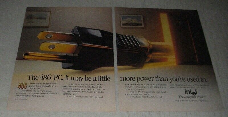 1991 Intel 486 PC Computer Ad - The 486 PC. It may be a little more power