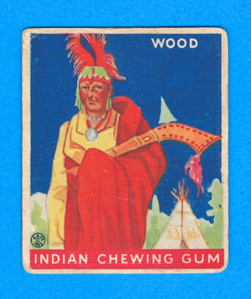 1933 R73 Goudey Indian Gum Card - #210 - Series of 264 - WOOD - HIGH NUMBER