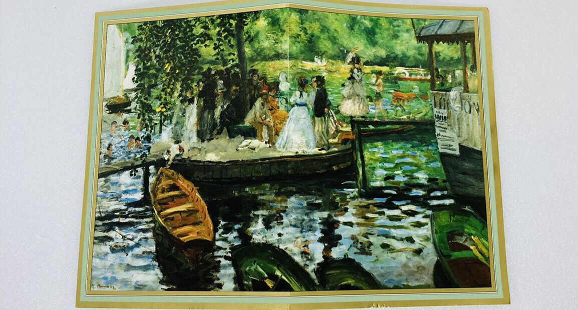 Rare Caspari Greeting Card Pierre Auguste Renoir Art Abstract Painting Boat P1