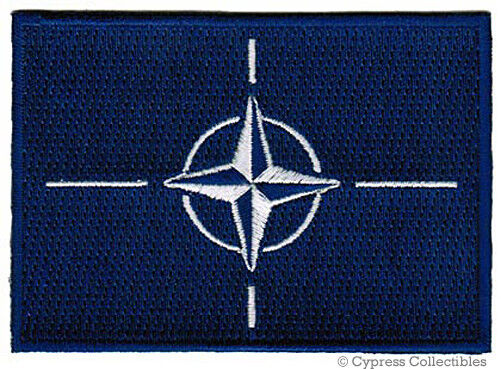 NATO FLAG embroidered iron-on PATCH MILITARY EMBLEM NORTH ATLANTIC TREATY logo